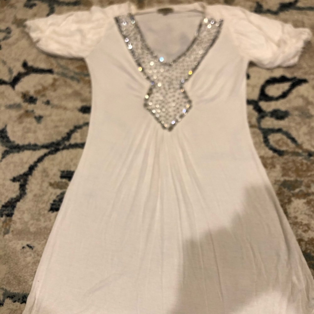 White and Silver Dress Sz T3